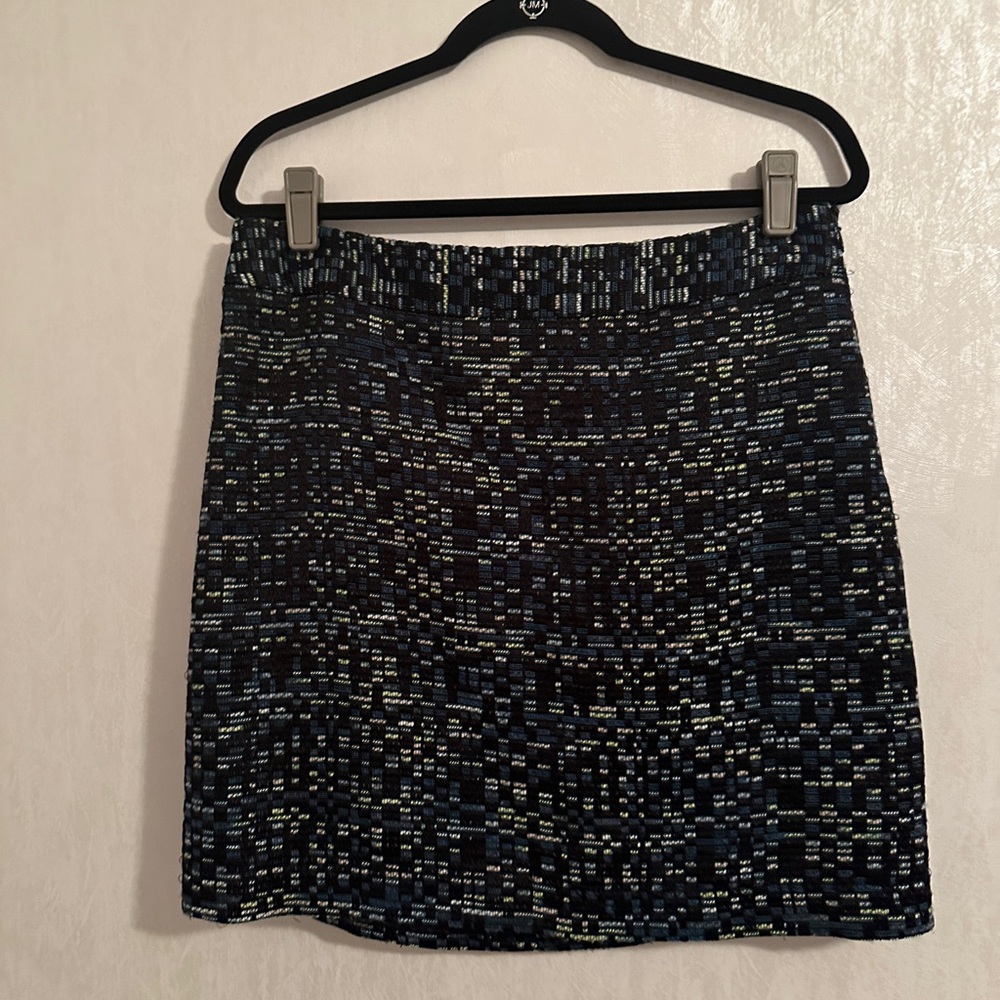 Loft geo print tweed skirt